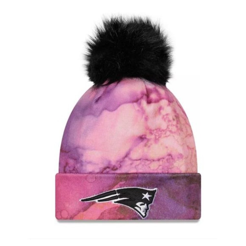 NWT New Era Women's New England Patriots Crucial Catch Tie Dye Knit Beanie w/Pom